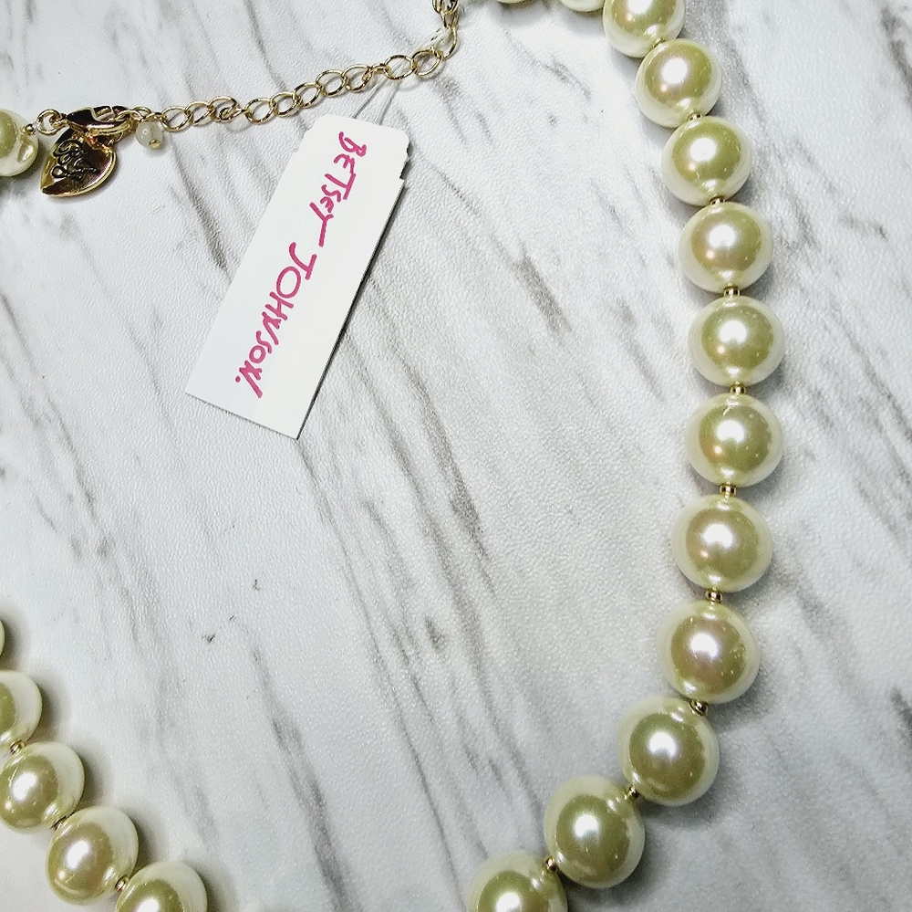 Betsey Johnson Necklace Large Pink Pave Daisy Flower With Faux Pearls & Crystals - Picture 9 of 12